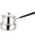 Turkish Coffee Pot Stainless Steel On The Go Travel Brew Kit 1080ml with lid and long handle, ideal for coffee lovers