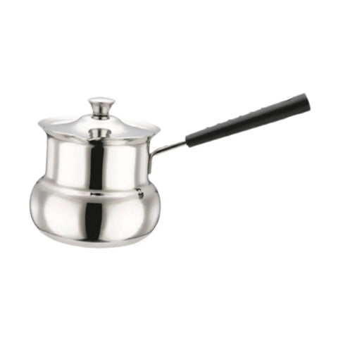 Turkish Coffee Pot Stainless Steel On The Go Travel Brew Kit 1080ml with lid and long handle, ideal for coffee lovers
