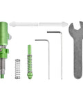 Damn Near Perfect Archery Cushion Plunger With Screw On Arrow Rest Pressure Button Click Action Aluminum Alloy accessories in green.