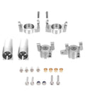 Heavy Duty Aluminum Front C Hub Carrier Set With Rear Axle Lockout Kit For RC Crawlers displaying metal hubs and lockout components.