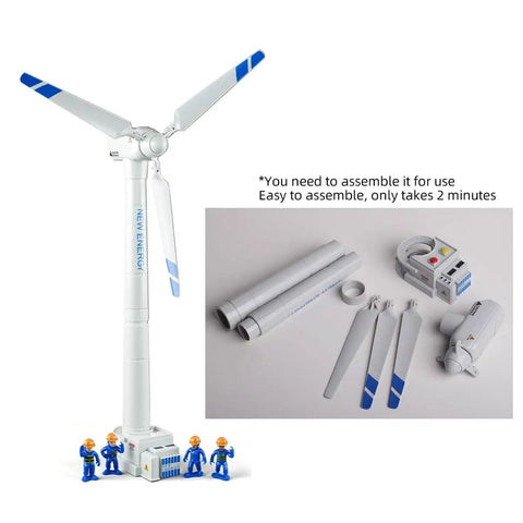 Knockout Educational Wind Turbine Model Kit Features No Fuss Snap Together Diy Build With Mini Worker Figures 21.7 Inch Tower with assembly parts.