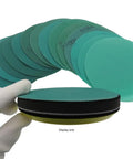 Top Tier 5 Inch Sanding Discs With Grits From 60 To 2000, Hook And Loop Design, showcasing multiple discs in varying grit levels for polishing.