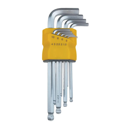 Heavy Duty 9-Piece Metric Hex Key Set Made From Premium 40Cr Steel For Tough Jobs, Professional Maintenance, Home Diy, And Industrial Tasks With Portable Storage Box That Lasts Forever, 1.5-10mm