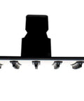 Side view of Ultra Thin 12 Inch Square Rain Shower Head In Solid Stainless Steel Brushed Finish 2mm Thick Swivel Adapter