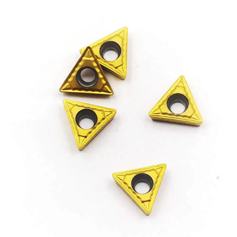 Carbide Turning Inserts for CNC Lathe TCMT090204 Three Thirty Seconds Thick One Sixty Fourth Radius Seven Degree Relief Tin Coated Pack of Five