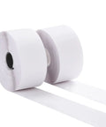 Heavy Duty Adhesive Hook And Loop Tape Two Inch Wide Strip White With Super Sticky Grip No Fuss Wall Mount For Home Organization Decor And Remote Control Holder 15 Feet Roll displayed in two rolls.