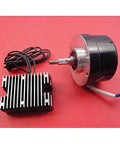 Heavy Duty Black 17 Amp Alternator Generator Conversion Kit For Classic Harley FL G XL W Models 1936 1982 showing alternator motor and voltage regulator.