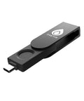 Kickass Fido2 Biometric Fingerprint Security Key With Usb Type C Passwordless Authenticator Device Featuring No Sweat Setup And Top Shelf 2Fa Multi Factor Protection For Windows Macos Linux Gmail Github Accounts Made Easy, compact black USB-C key.