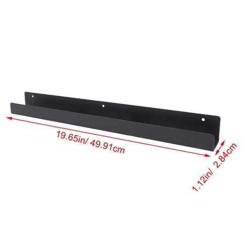 Rock Solid Wall Mounted Trigger Bottle Holder Rack For Garage Workspace And Mobile Detailing Cart With Heavy Gauge Coated Steel Frame shown in black, 19.65 inches long.