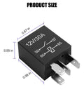 Heavy Duty 4 Pin 12V 30A Automotive Starter Relay showing dimensions for precise under hood upgrades.