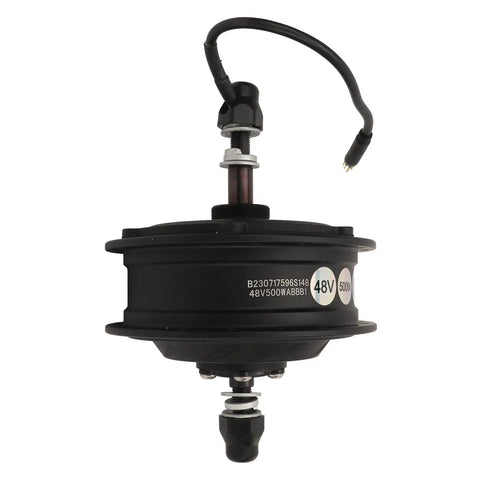 Heavy Duty 48V 500W Electric Bicycle Gear Hub Motor featuring brushless rear drive aluminum rim with wiring for folding bikes.