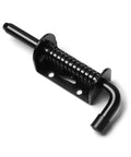 Heavy Duty Sliding Bolt Latch Featuring Spring Loaded Pin Crafted From Premium 304 Stainless Steel, 5-inch black latch for gates and cabinets.