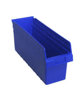 Store-MAX Part Organizer Blue Bin 18 Inch Long 7 Inch Wide 8 Inch High, High-Density Polypropylene, Front View