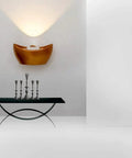 Sleek Aluminum Led Wall Sconce Light Great For Bedroom Living Room Or Hallway Modern Mount Fixture on wall with ambient glow.
