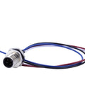 M12 4 Pin Aviation Connector Cable 0.2m Waterproof IP67 Straight Male Back Mount for industrial automation