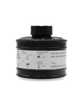 40mm Gas Mask Filter NATO NBC CBRN Cartridge With Long Shelf Life Up To 20 Years For Smoke Particulates And Carbon Monoxide Protection, black cylindrical cartridge with labeling