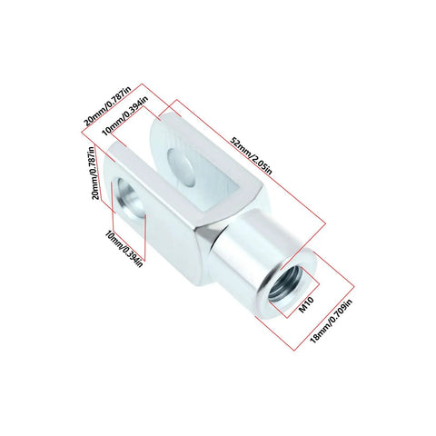 Two Piece M10x1.5 Air Cylinder Rod Clevis End With 52mm Y Connector Right Hand Female Thread For Electronic Automation Equipment Heavy Duty Carbon Steel Construction Built Tough, 52x20mm