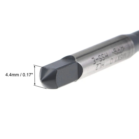 Close-up of M6 x 1.0 Spiral Flute Thread Tap For Metalworking HSS Nitriding Coated Right Hand Thread Round Shank