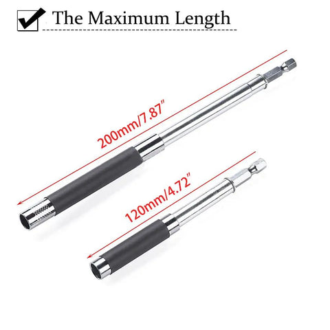 Magnetic Screw Drive Guide Drill Bit Tip Holder And Pro Grade Screwdriver Bit Holder with 200mm and 120mm extension bars.