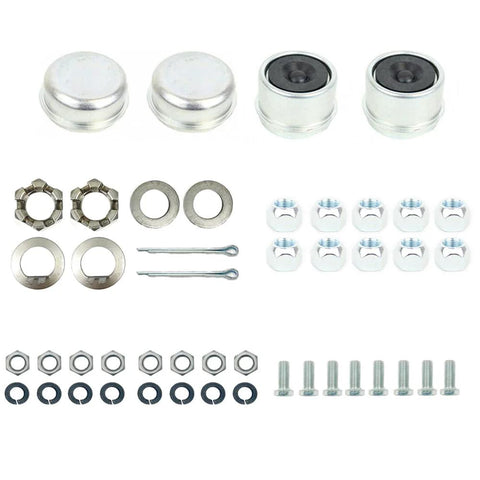Southwest Wheel pre-greased 5-4.5in hydraulic brake trailer axle kit with hubs, bearings, seals, nuts, bolts