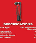 Heavy Duty Cordless Lithium Ion Right Angle Drill Compact High Torque Quick Disconnect Battery Power Tool with 3/8 In chuck specifications.