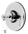 Old School Volume Control Valve In Polished Chrome, Solid Brass Construction, 5-3/8 Inch Faceplate, Single Lever Handle