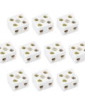 10-pack 2 Way Ceramic Terminal Block High Temperature Porcelain Connectors For Electrical Wiring And Cable Management 21.5x19.5x14.2mm 380V 25A Screw Terminal Blocks Heat Resistant Durable Ceramic