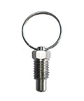 Bulletproof Stainless Steel Spring Plunger Pins Two Piece Kit M10 By Twenty Millimeter with pull ring and threaded body.