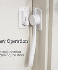 Rock Solid Adjustable Door Finger Pinch Guard, No Sweat Baby Proof Latch, Smooth Pet Safety Stopper installed on door.