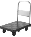 Beefy Folding Platform Cart Dolly For Moving Heavy Loads, Heavy Duty Hand Truck With Silent Wheels, Non Slip, Black