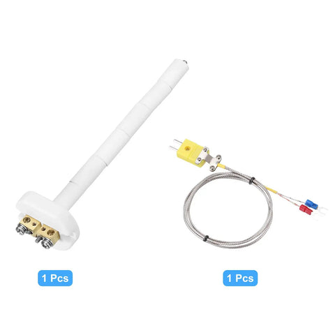 K Type Ceramic Kiln Thermocouple Probe For Muffle Furnace Oven With 3.3 Ft SV Fork Wire, 2.5 x 150 mm, heavy-duty sensor.