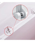 Close-up of a 5-pack stainless steel 3-coil torsion springs installed on a white lid hinge; 0.7mm wire, silver