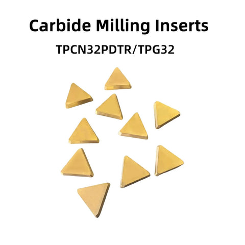 10 Pack Carbide Milling Inserts For TPCN32PDTR And TPG32 Lathe Cutters And Indexable End Mills With One Eighth Inch Thickness And Eleven Degree Relief