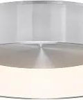 Corso 23-Inch LED Flush Mount Ceiling Light And Wall Sconce In Brushed Aluminum 3000K Warm White With White Diffuser.
