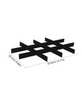 Keep That Bling Secure With Adjustable 12 Grid Velvet Jewelry Dividers And Soft Insert Liners For Straight Up Tidy Accessory Storage In Every Vanity Drawer. Black velvet organizer grid measuring 33.5cm x 22.5cm.