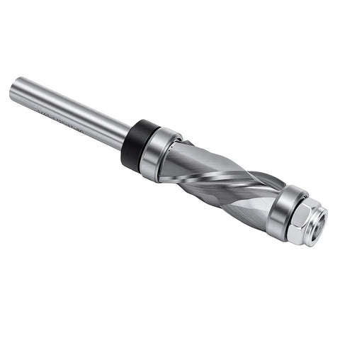 Top Rated Double Bearing Spiral Flush Trim Router Bit For Woodworking Projects With Dual Up Down Cut Design Delivers Super Smooth Edges And Fast Chip Removal Every Time You Craft Your Next Diy Masterpiece, 1/4 shank, tungsten steel.