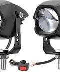 Brilliant Super Bright Led Headlight For Can-Am Outlander Adventure Atv And Ebike With High Low Beam Spotlights Delivers Killer Fog Light Auxiliary Lamp For Night Riding Safety And Clear Visibility In Heavy Rain. Four black LED headlight units with wiring and mounting brackets.