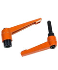 Badass Adjustable Wrench Hook Spanner With Clamping Lever For Machinery Bolts Heavy Duty Chrome Vanadium Steel tool with orange handle.