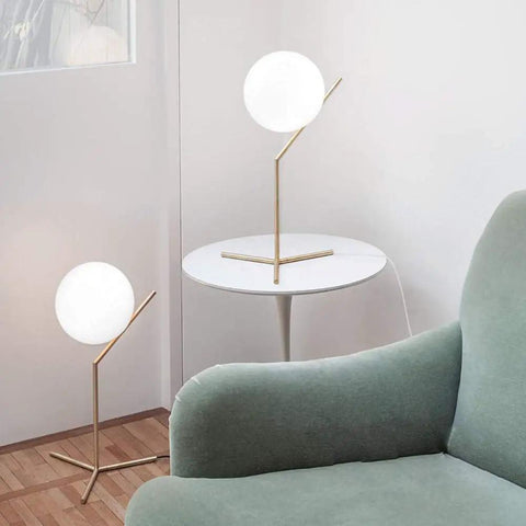 Globe Table Lamp With Glass Shade Mid Century Golden Desk Light For Bedroom Living Room Office Kids Room Eye Friendly Frosted Glass Globe Glow With G9 Bulb Cozy Modern Decor Lamp With Chill Vibe