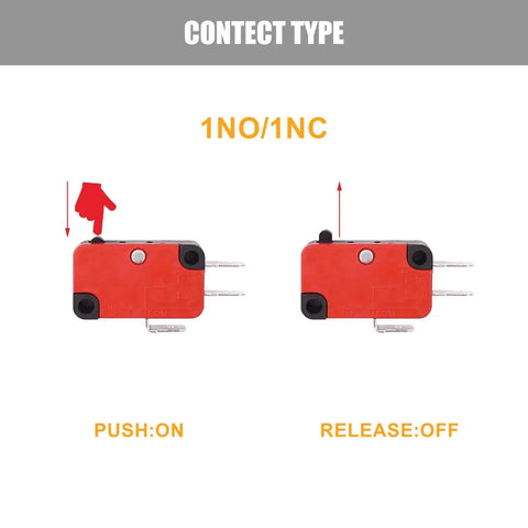 Cherry Micro Limit Switch SPDT Snap Action Button For Microwave Door And Arcade Projects 125V 250V 15A V-15-1C25 Heavy Duty Push Button Switch Durable 1NO/1NC
