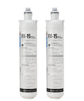 Two Pack Under Sink Water Filter System With Hybrid Cartridge And Nsf Certification Smooth Operator Filtration For Coffee Machines And Kitchen Faucets Sixteen Thousand Gallon Capacity No Gimmicks Setup showing two inline water filter cartridges.