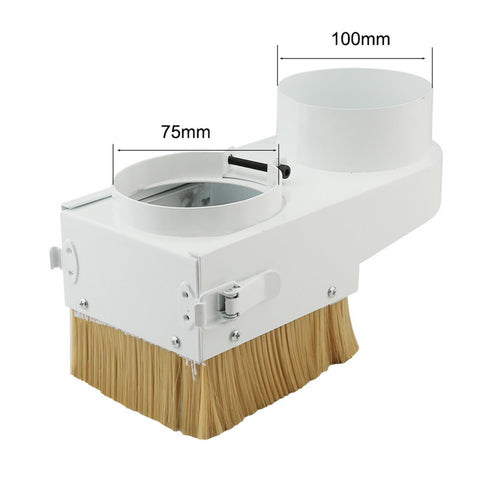 Keep Your CNC Shop Sweat Free With This Tough Spindle Dust Shoe Featuring An Auto Adjusting Clamp And Massive Three Point Four Inch Dust Port.