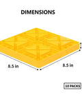 Ten Pack RV Camper Leveling Blocks With Interlocking Design dimensions 8.5x8.5x1.3 inch yellow
