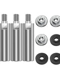Angle Grinder Extension Rod With M10 Thread Shank For Rotary Polisher Pad Grinding Replacement Extension Shaft For DIY Woodworking And Finishing Includes Three Color Sets, three silver extension rods with nuts and washers