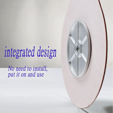 Heavy Duty Rotating Turntable Lazy Susan for kitchen with silent bearings, close-up of integrated design and metal base.