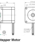 Sliding Table Motion Module With 16mm SFU1605 Ballscrew And Nema23 Stepper Kit For CNC Machines Robotics And Automation 150mm Stroke 40kg Horizontal Load 20kg Vertical Load For Heavy Duty Use, 1.2Nm stepper motor drawing