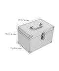 Lockable Aluminum Tool Box With Handle Beefed Up Heavy Duty Impact Resistant Double Layer Storage Case Silver Alloy Box