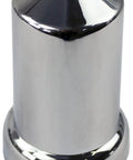 Chrome 33mm Lug Nut Covers Caps With Flange Push On Bullet For Semi Trucks, ABS Plastic, 3 1 8 Inch Height, side view