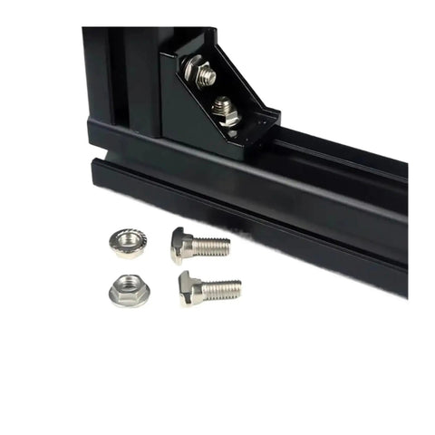 Beefy Aluminum Profile Connector Kit with 40 M8 hex flange nuts, 20 corner brackets, and 16mm T bolt screws for quick builds.
