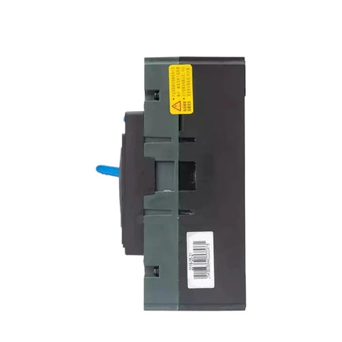 Bulletproof Circuit Breaker With Straight Up Reliable Overload And Short Circuit Protection Hardened Shell Construction side view with blue trip lever.